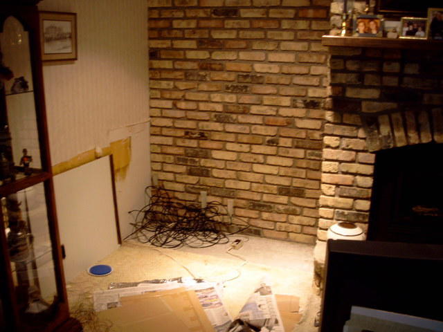 The wall needs some touchup.