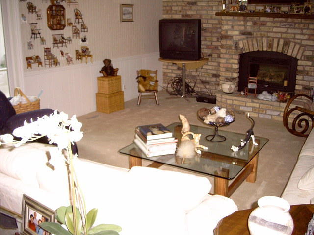 Temporary TV stand, waiting for the entertainment center to be built.