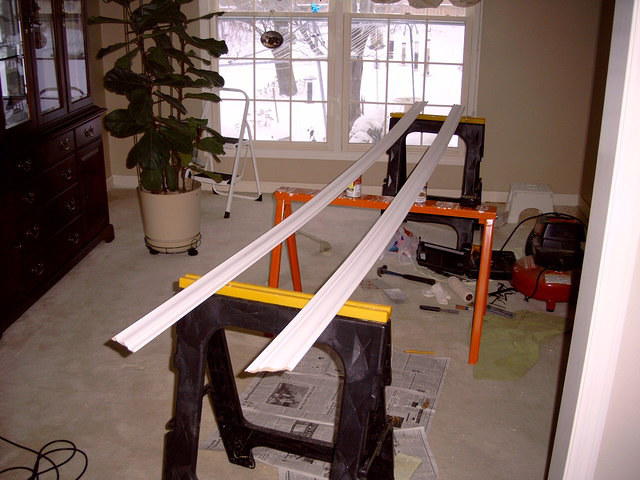 Painting crown molding